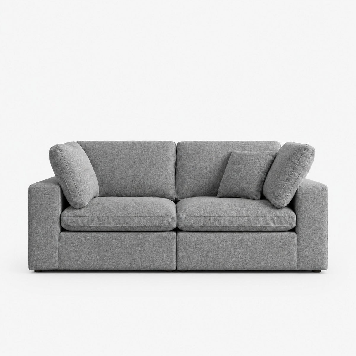 Linara 2 Piece Feather Modular Sofa — Luxe Steel — clean studio