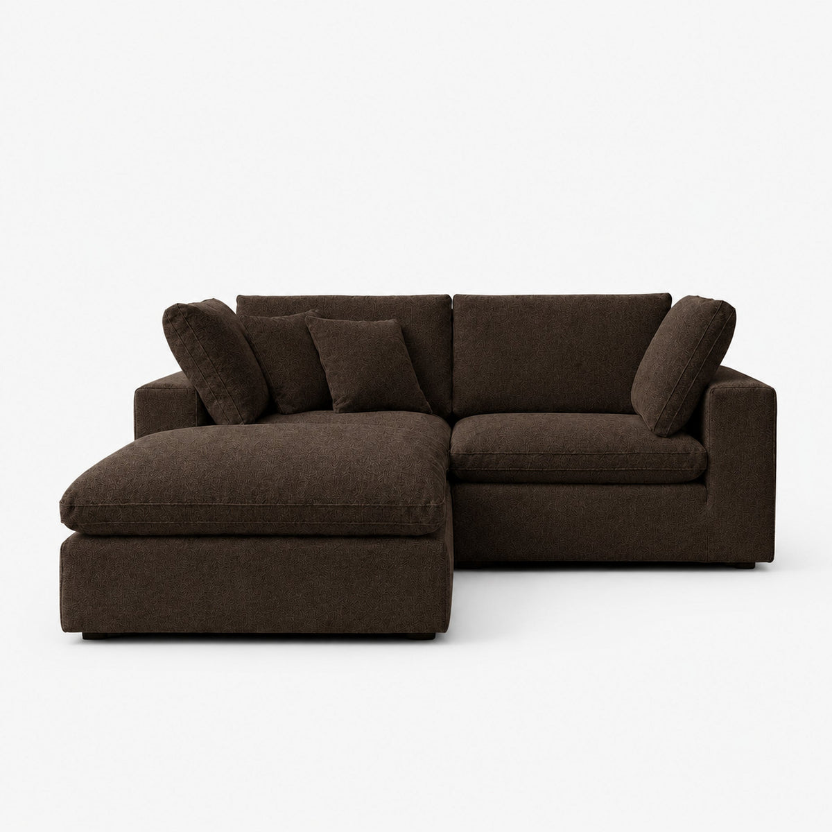 Linara Feather Modular Chaise Sofa — Double Espresso — clean studio