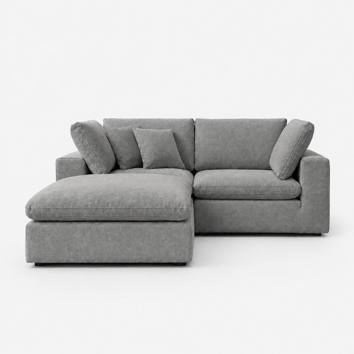 Linara Feather Modular Chaise Sofa — Luxe Steel — clean studio