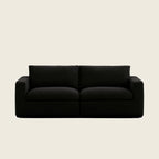 Black two-seater luxury sofa with modern design, perfect for contemporary living rooms
