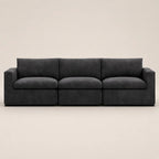 Luxury dark grey three-seater sofa with modern design, perfect for contemporary living rooms