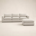 Luxury light gray sectional sofa with chaise lounge, modern design for living room comfort