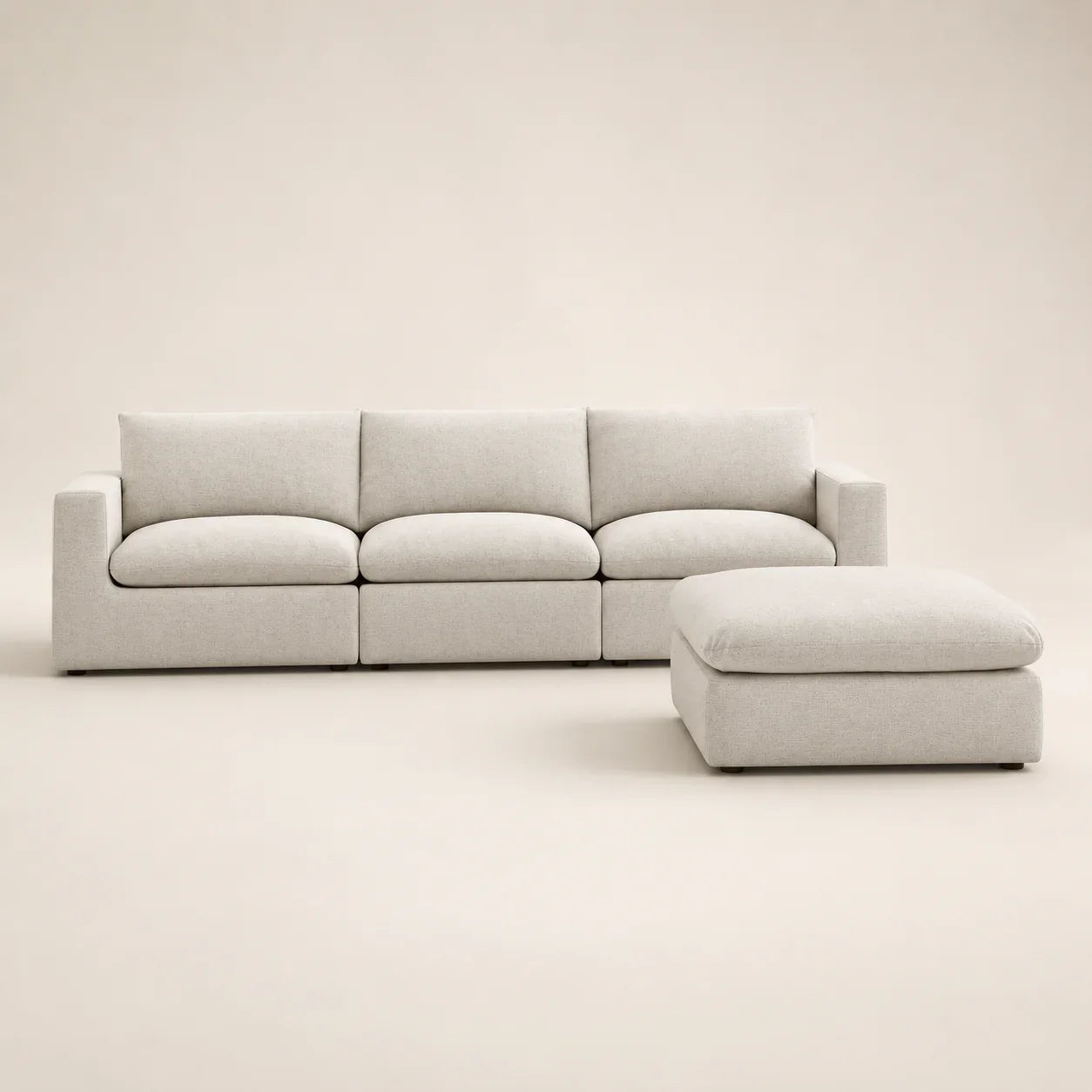 Luxury light gray sectional sofa with chaise lounge, modern design for living room comfort