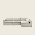 Modern beige sectional sofa with chaise lounge, luxury living room furniture
