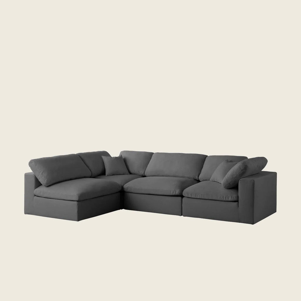 Luxury gray sectional sofa with chaise, perfect for modern living rooms