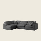 Luxury gray sectional sofa with chaise, perfect for modern living rooms
