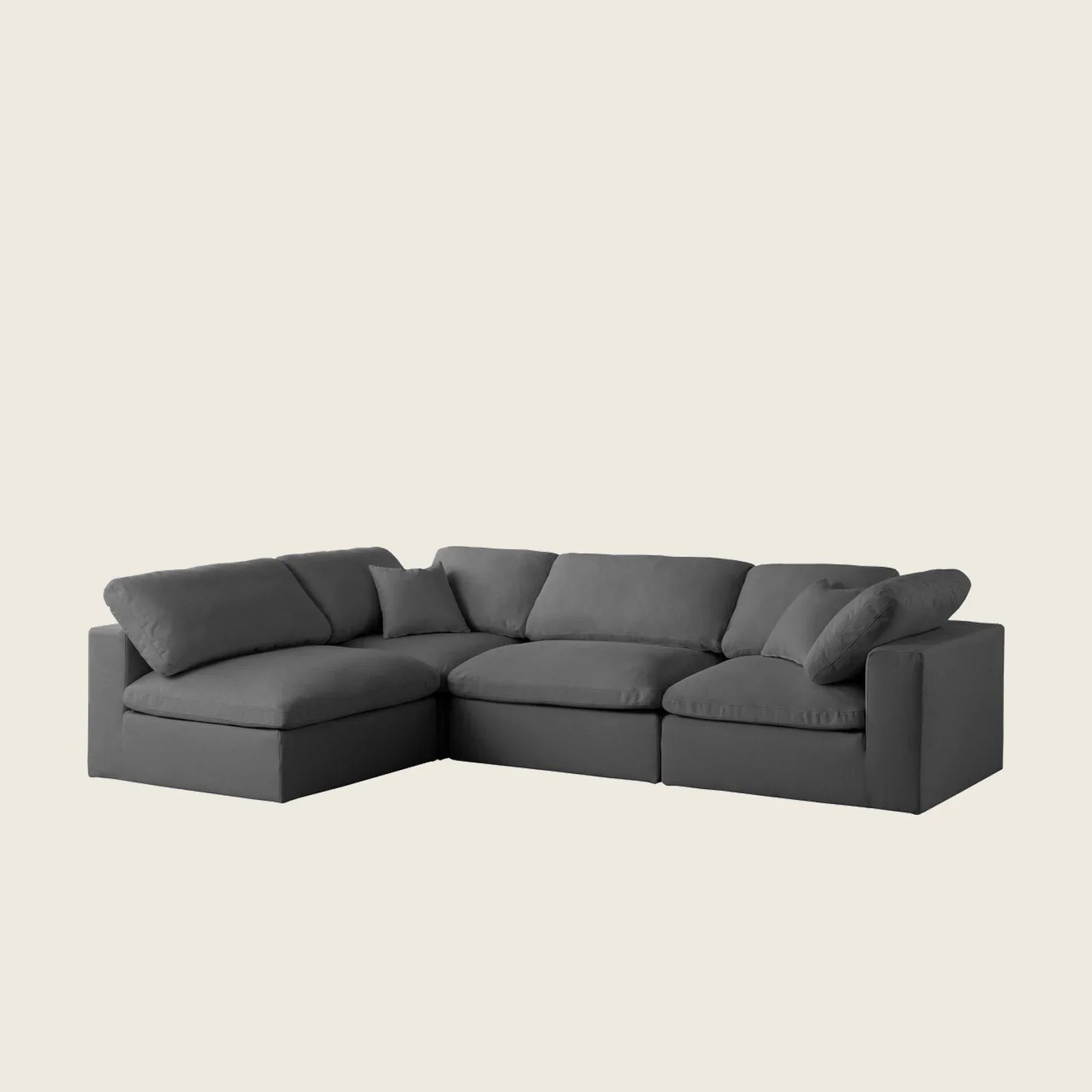 Luxury gray sectional sofa with chaise, perfect for modern living rooms
