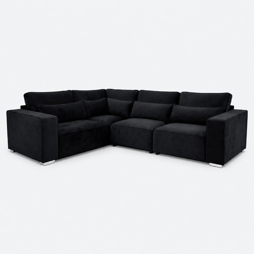 Maison 4 Piece Modular Single Corner Sofa - Midnight Noir clean product image