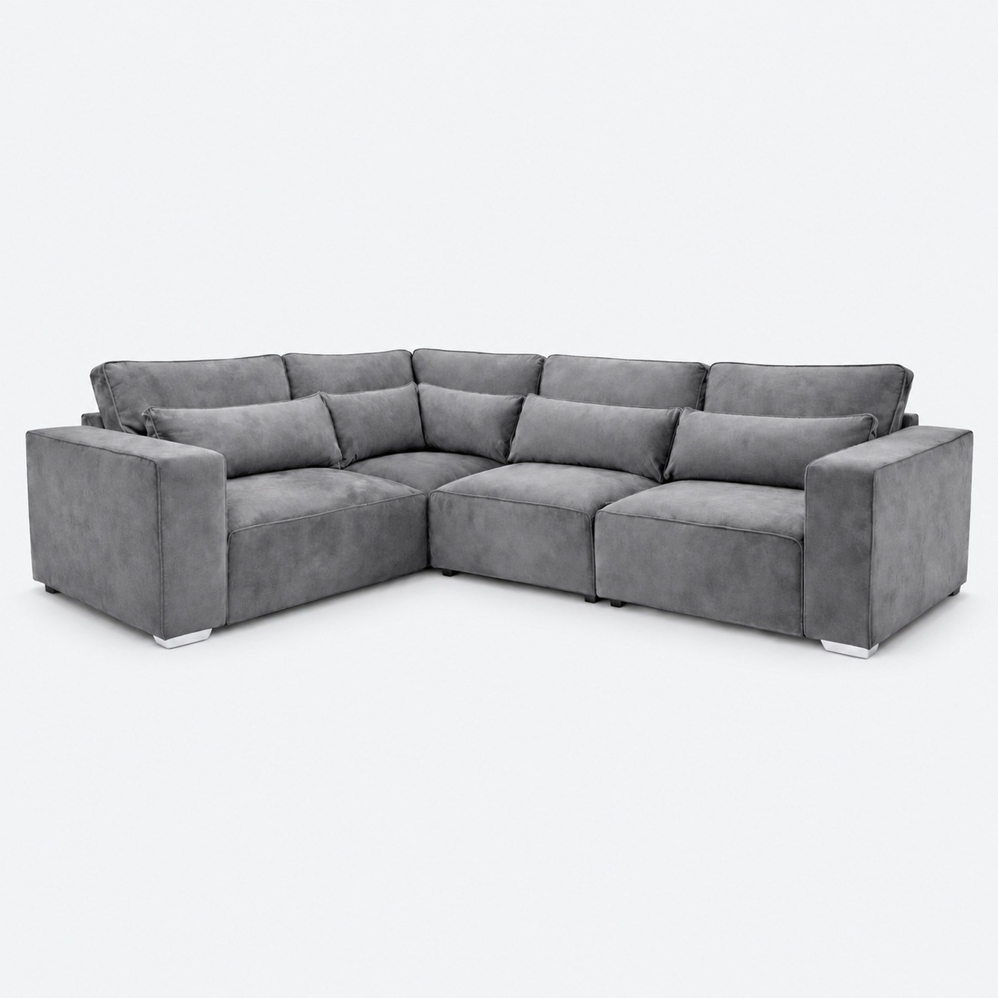 Maison 4 Piece Modular Single Corner Sofa - Smoked Steel clean product image