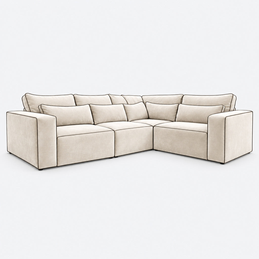 Maison 4 Piece Modular Single Corner Sofa - White Truffle clean product image