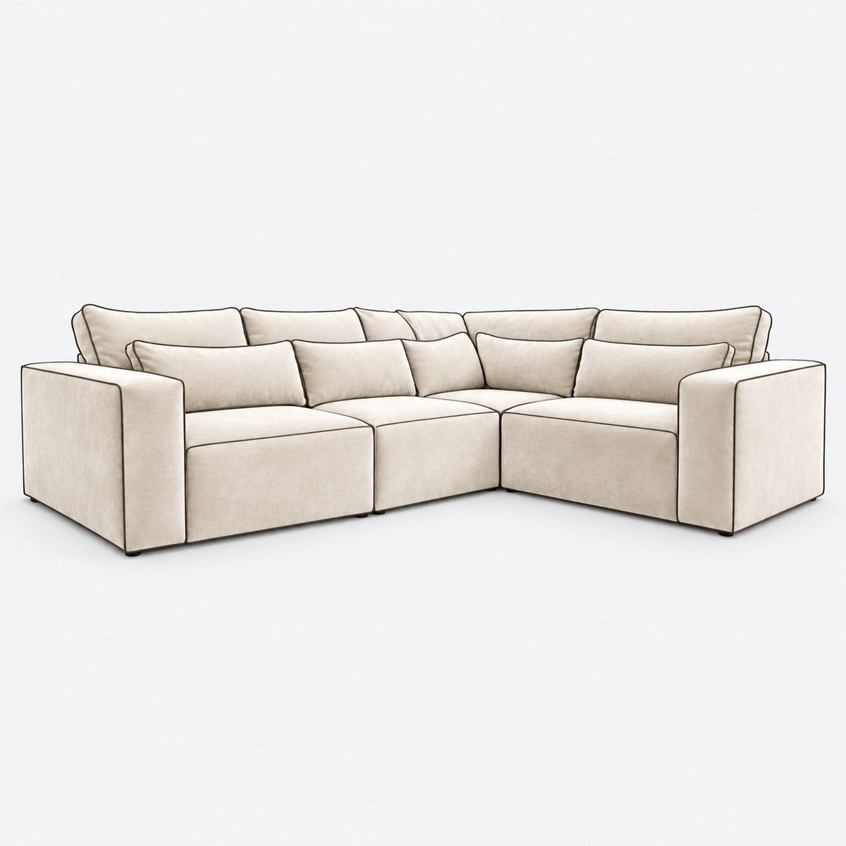 Maison 4 Piece Modular Single Corner Sofa - White Truffle clean product image