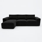 Maison 3 Seater Chaise Sofa - Midnight Noir - Left Hand Facing clean studio