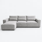Maison 3 Seater Chaise Sofa - Silver - Left Hand Facing clean studio