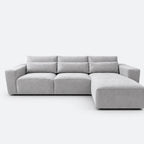 Maison 3 Seater Chaise Sofa - Silver - Right Hand Facing clean studio