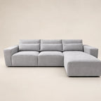 Luxury gray sectional sofa with chaise, modern design for living room comfort