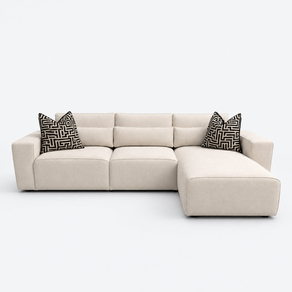 Maison 3 Seater Chaise Sofa - Vanilla Cream - Right Hand Facing clean studio