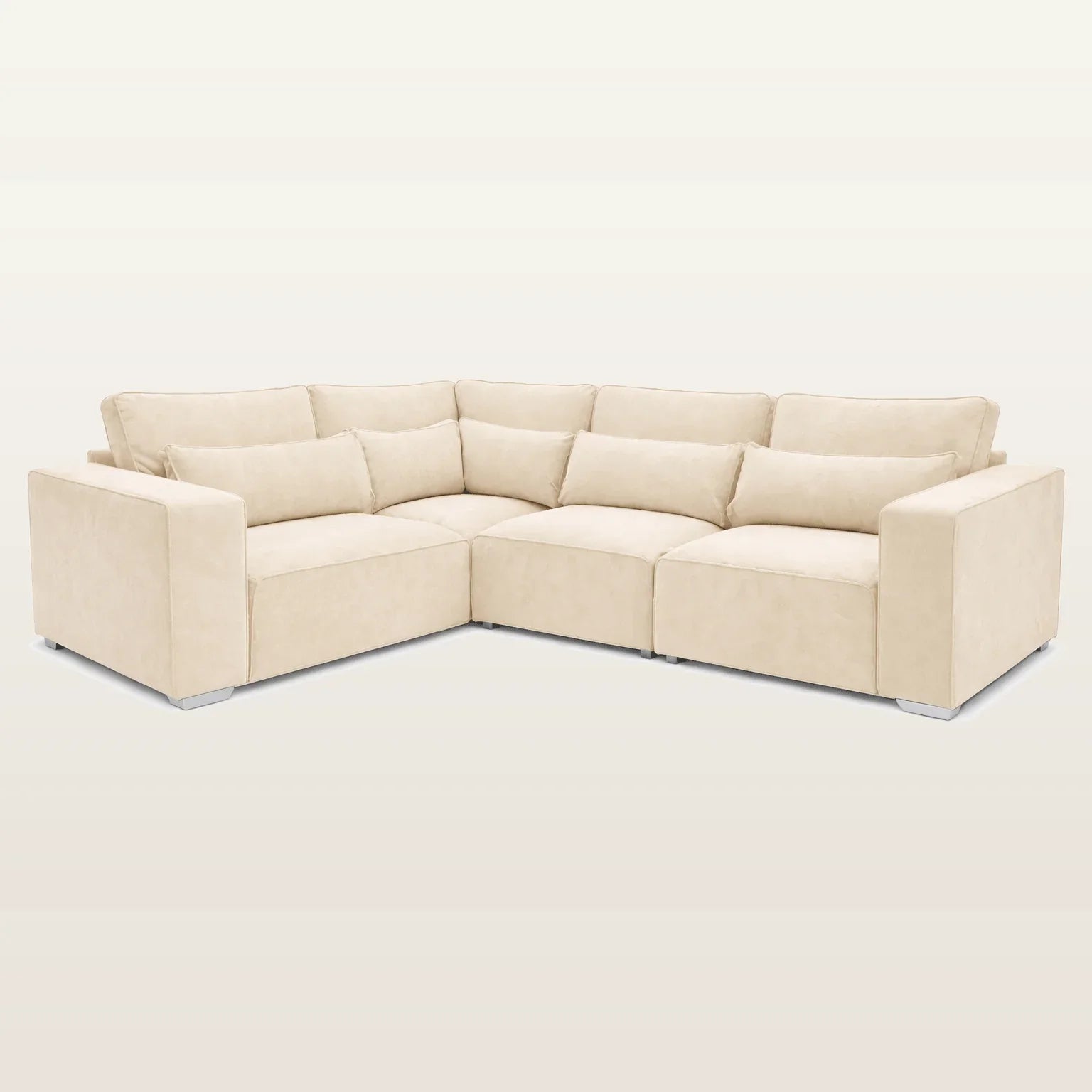 Cream modular corner sofa with plush cushions and modern design for luxury living rooms