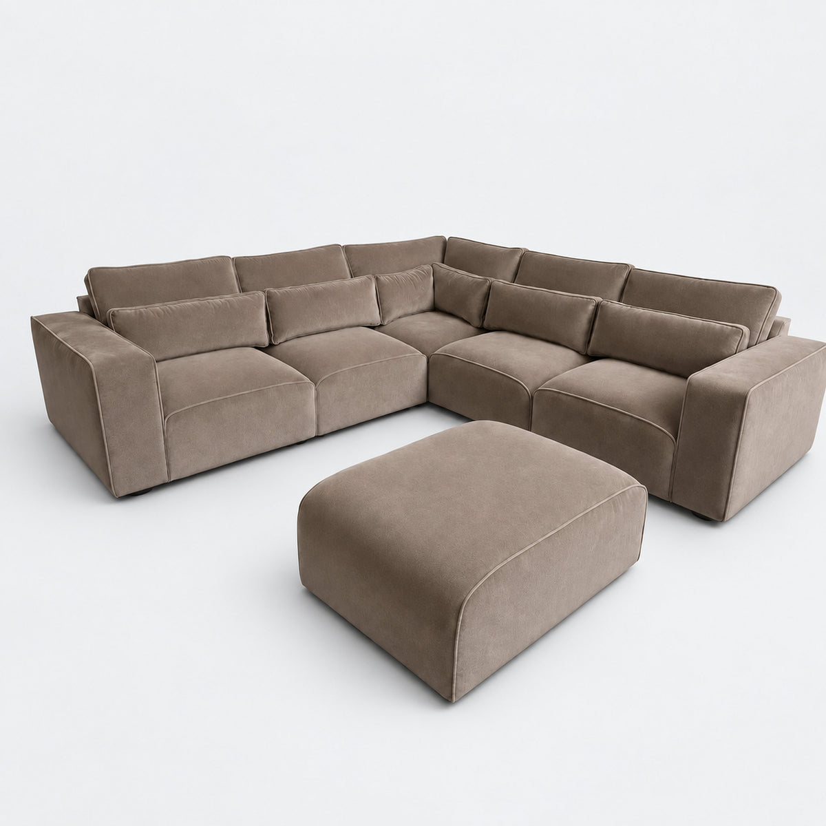 Maison 5 Piece Double Corner Sofa & Footstool Bundle - Champagne Mink