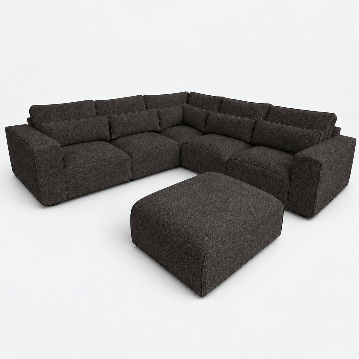 Maison 5 Piece Double Corner Sofa & Footstool Bundle - Double Espresso