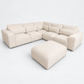 Maison 5 Piece Double Corner Sofa & Footstool Bundle - Vanilla Cream