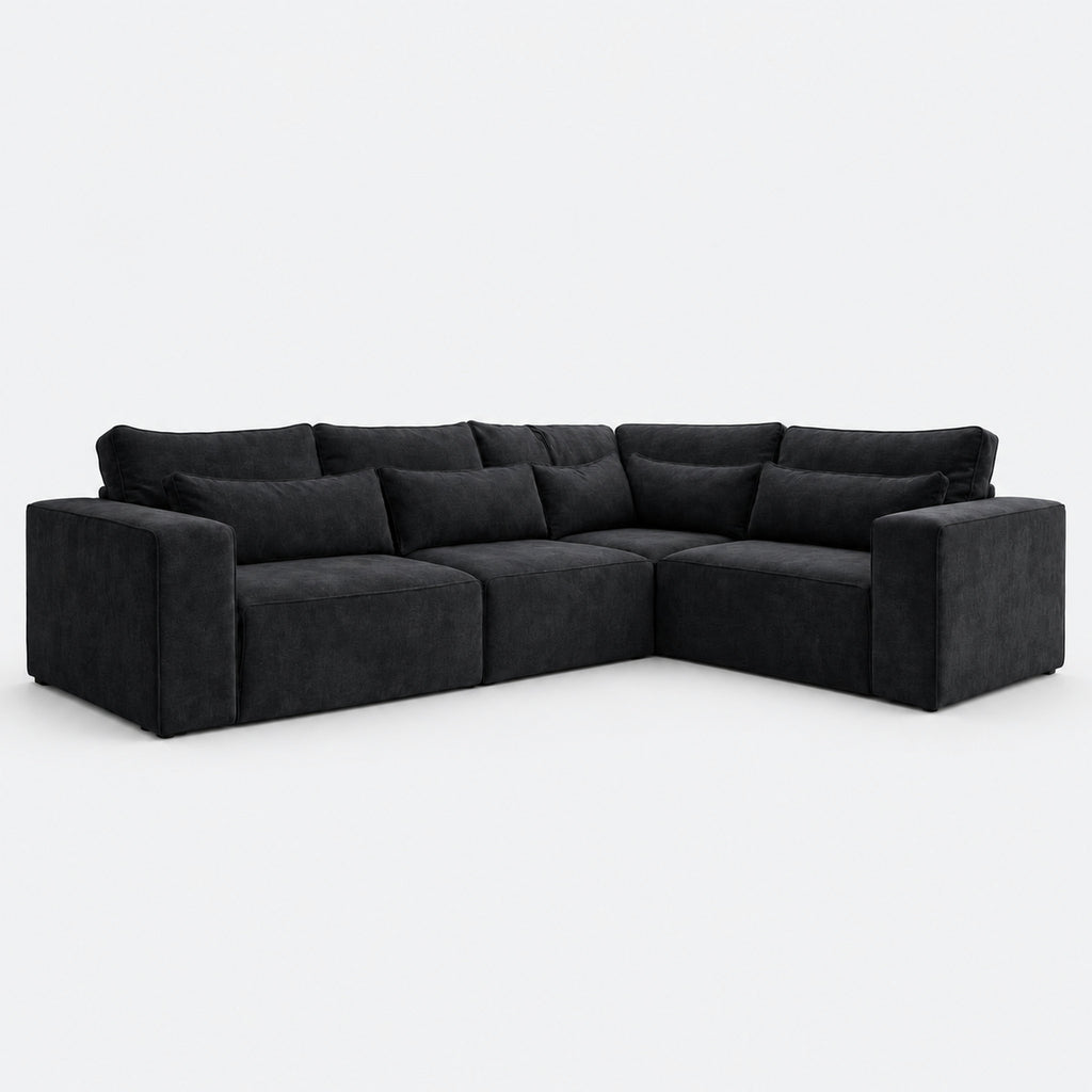 Maison 5 Piece Double Corner Sofa - Black Storm