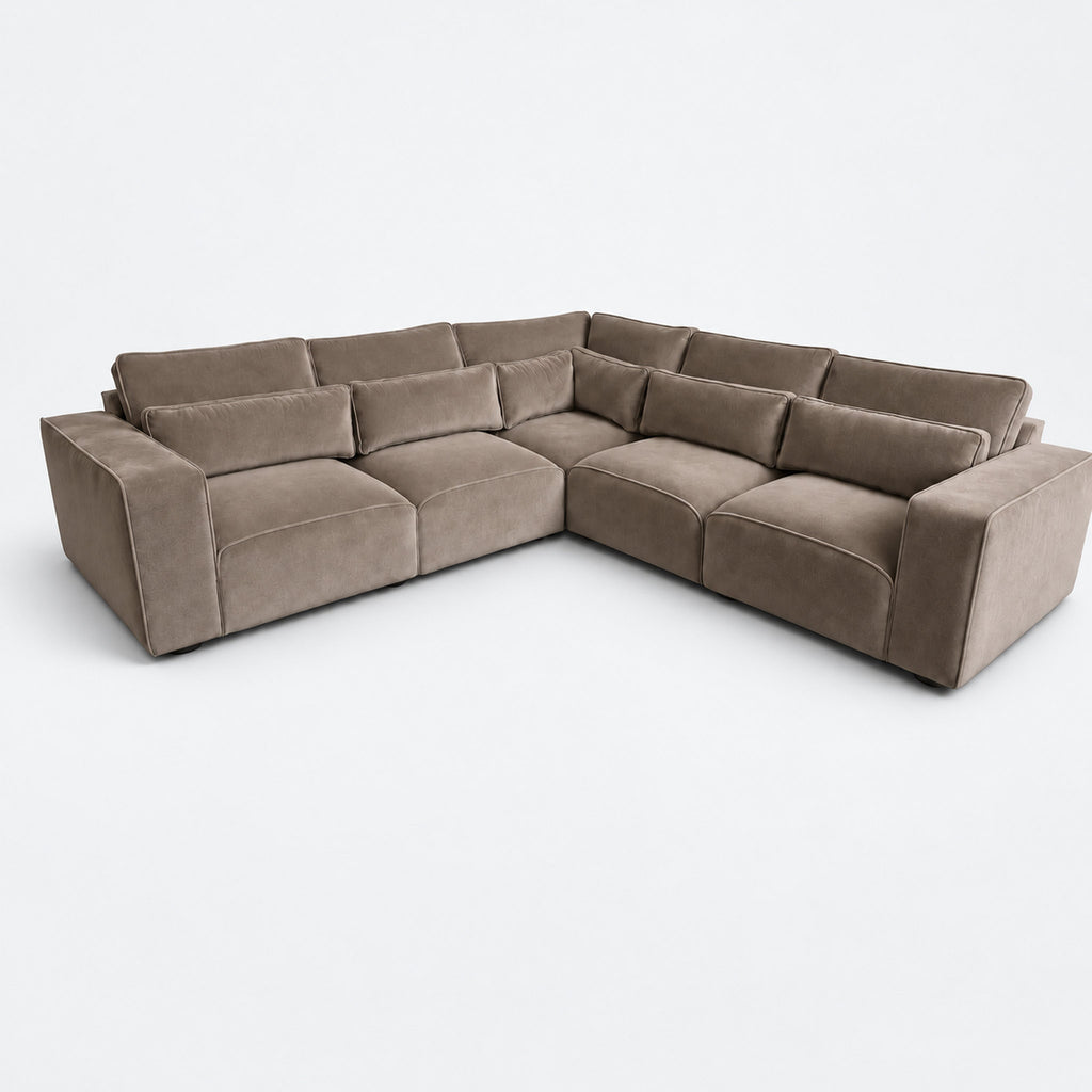 Maison 5 Piece Double Corner Sofa - Champagne Mink