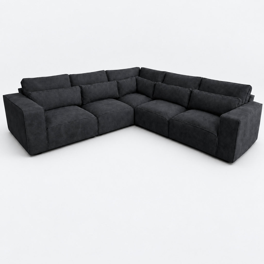 Maison 5 Piece Double Corner Sofa - Midnight Noir