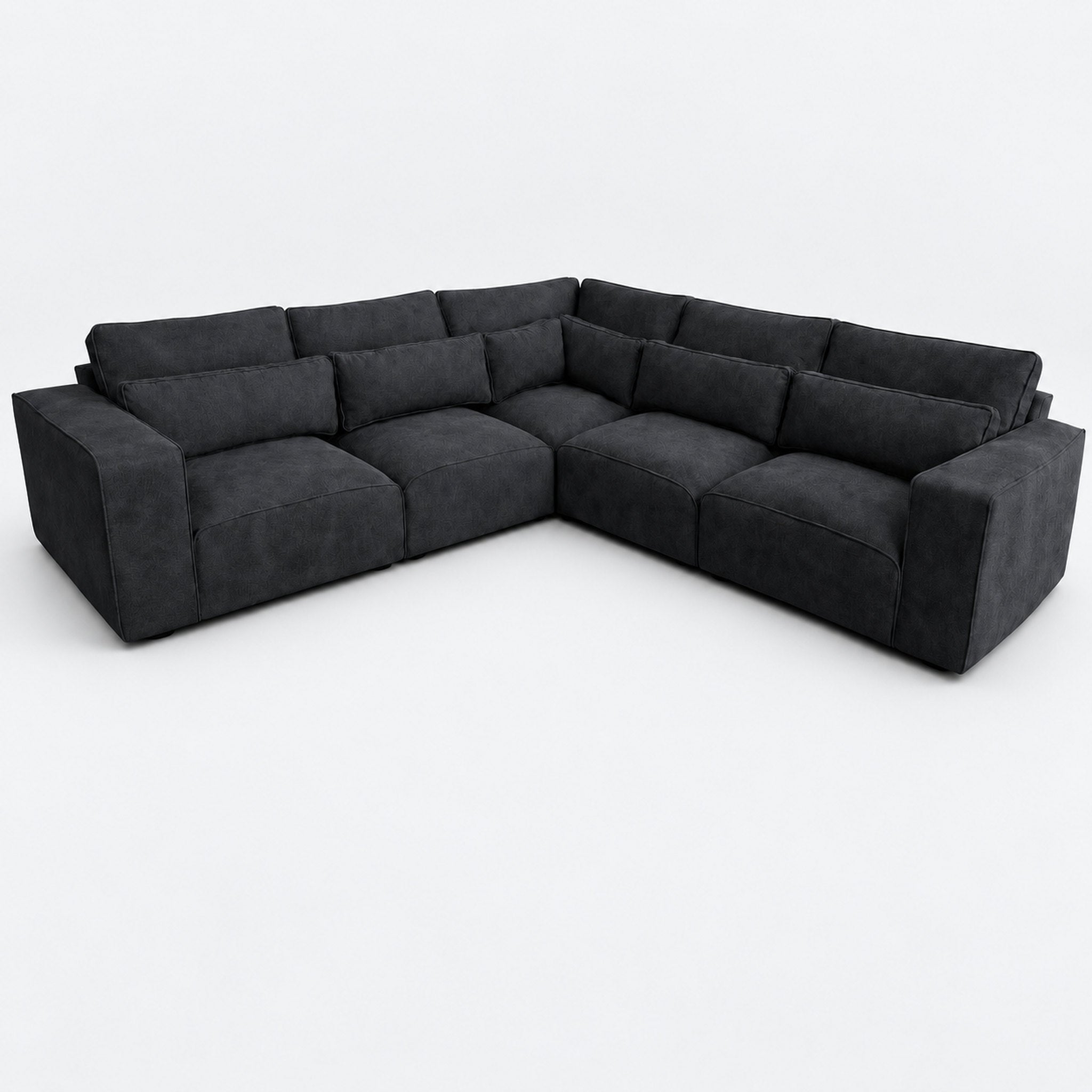 Maison 5 Piece Double Corner Sofa - Midnight Noir