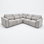 Maison 5 Piece Double Corner Sofa - Silver Black