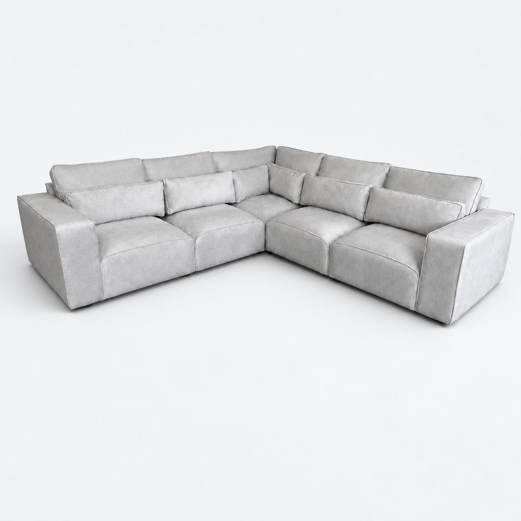 Maison 5 Piece Double Corner Sofa - Silver