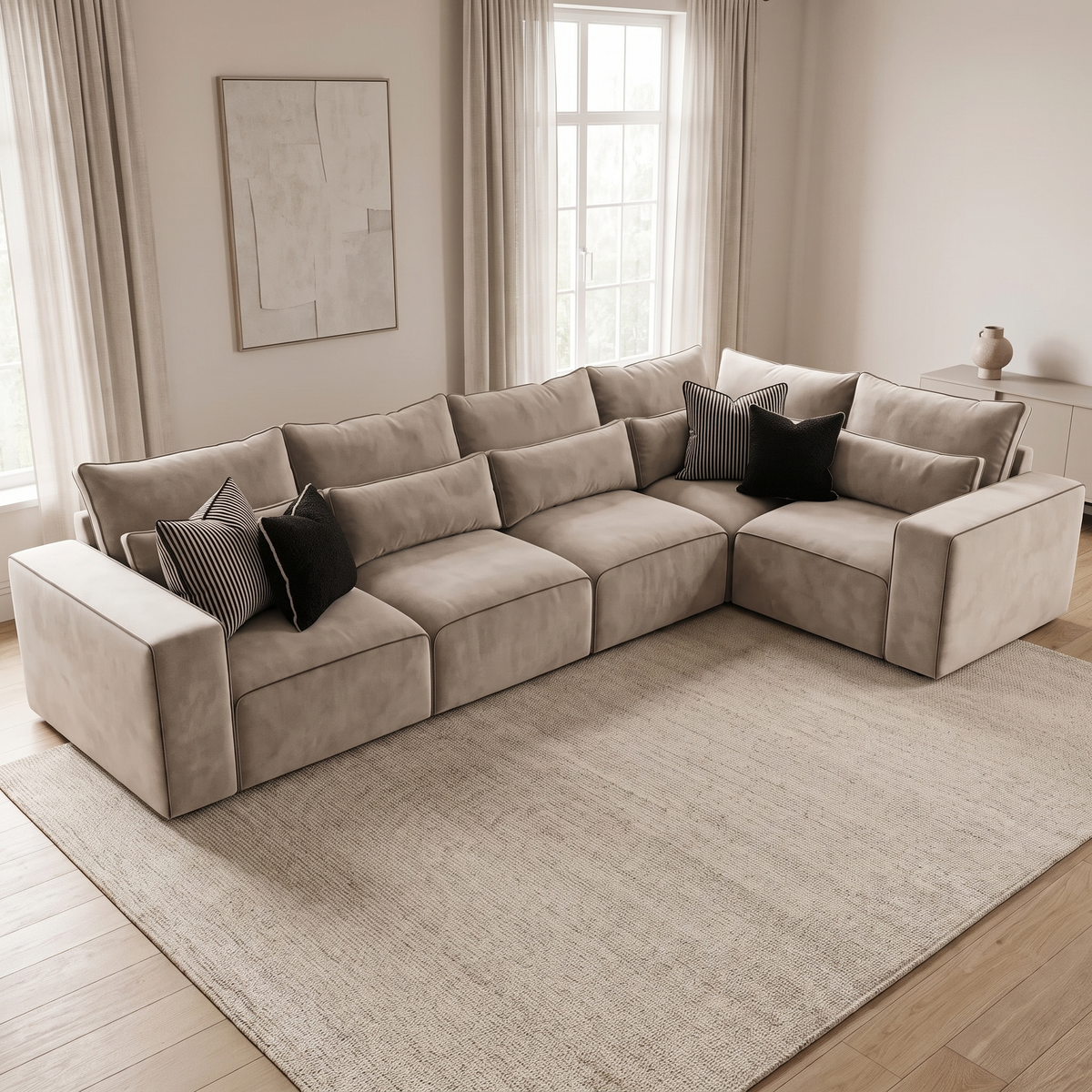 Maison 5 Piece Modular Single Corner Sofa — lifestyle room hero