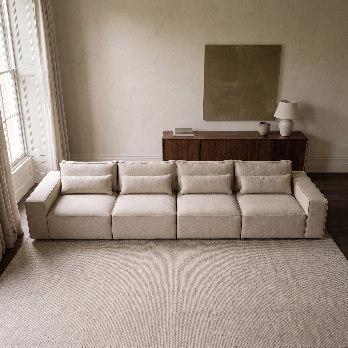 Maison XXL Modular Sofa viewed from above in a warm neutral living room