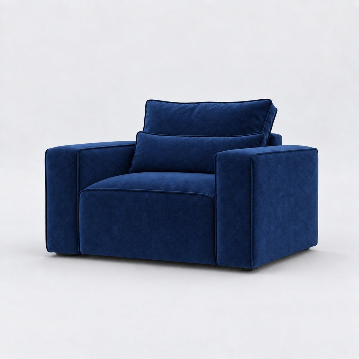 Maison Armchair — Pacific, lumbar support cushions and rounded piping