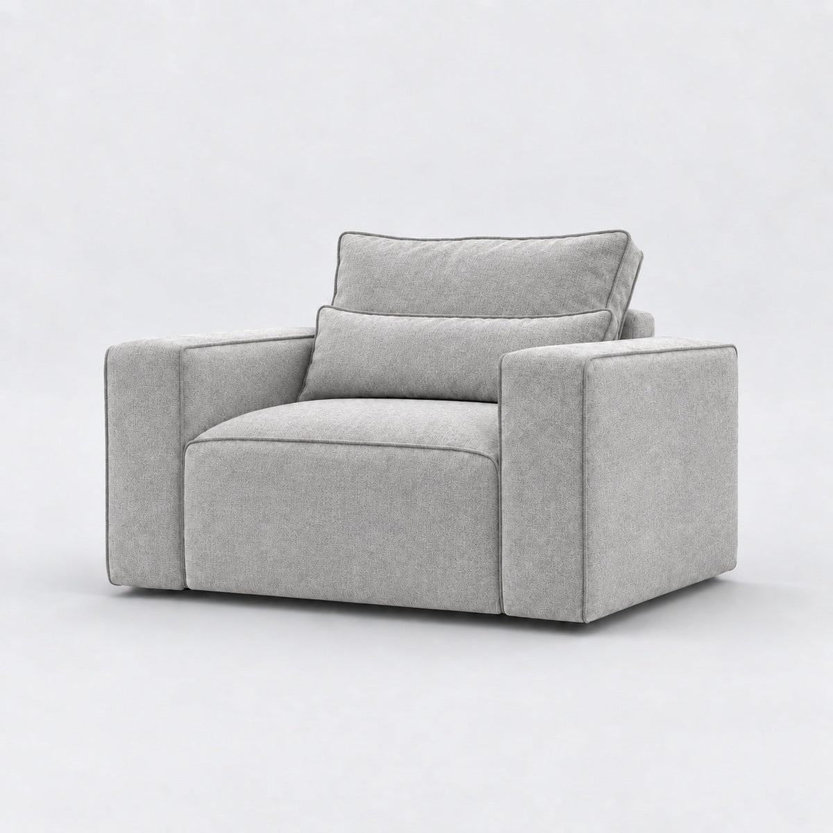 Maison Armchair — Silver, lumbar support cushions and rounded piping
