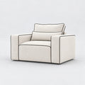 Maison Armchair — White Truffle, lumbar support cushions and rounded piping