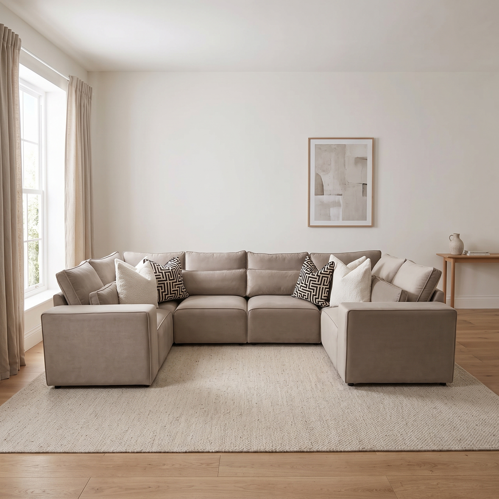 Maison Closed-End U-Shape Sofa — lifestyle room hero