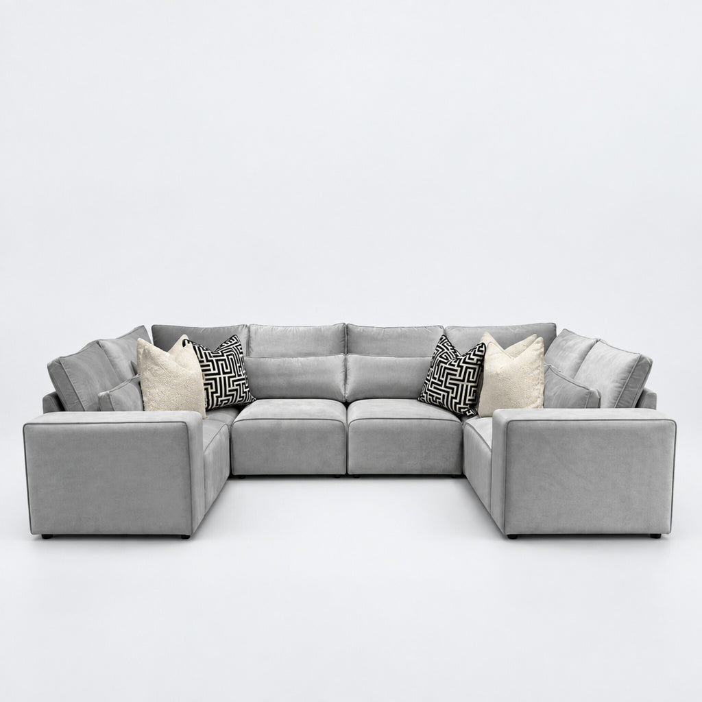 Maison Closed-End U-Shape Sofa - Silver