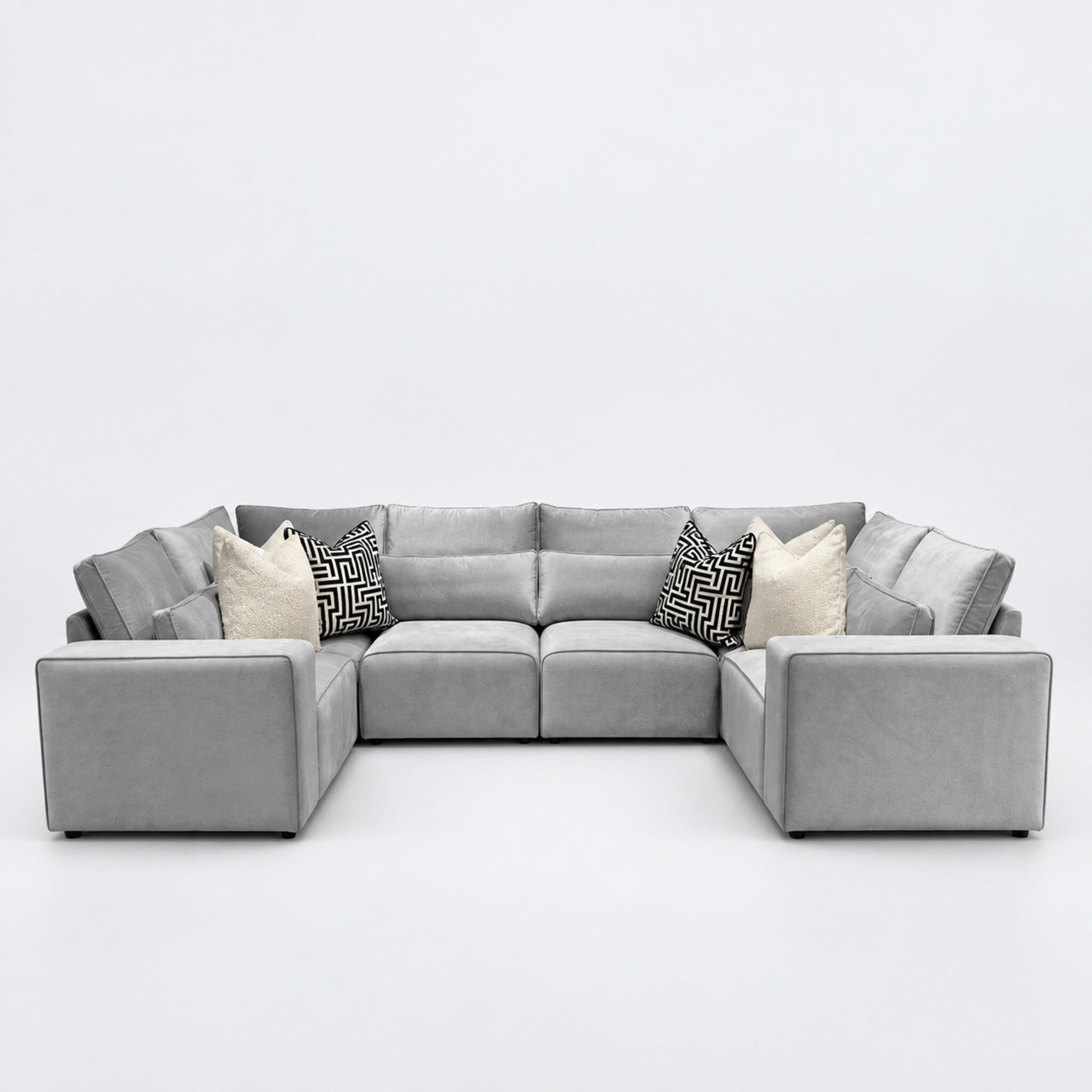 Maison Closed-End U-Shape Sofa - Silver