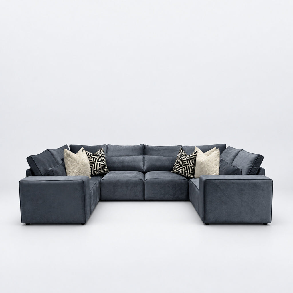 Maison Closed-End U-Shape Sofa - Smoked Steel