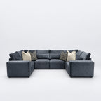 Maison Closed-End U-Shape Sofa - Smoked Steel