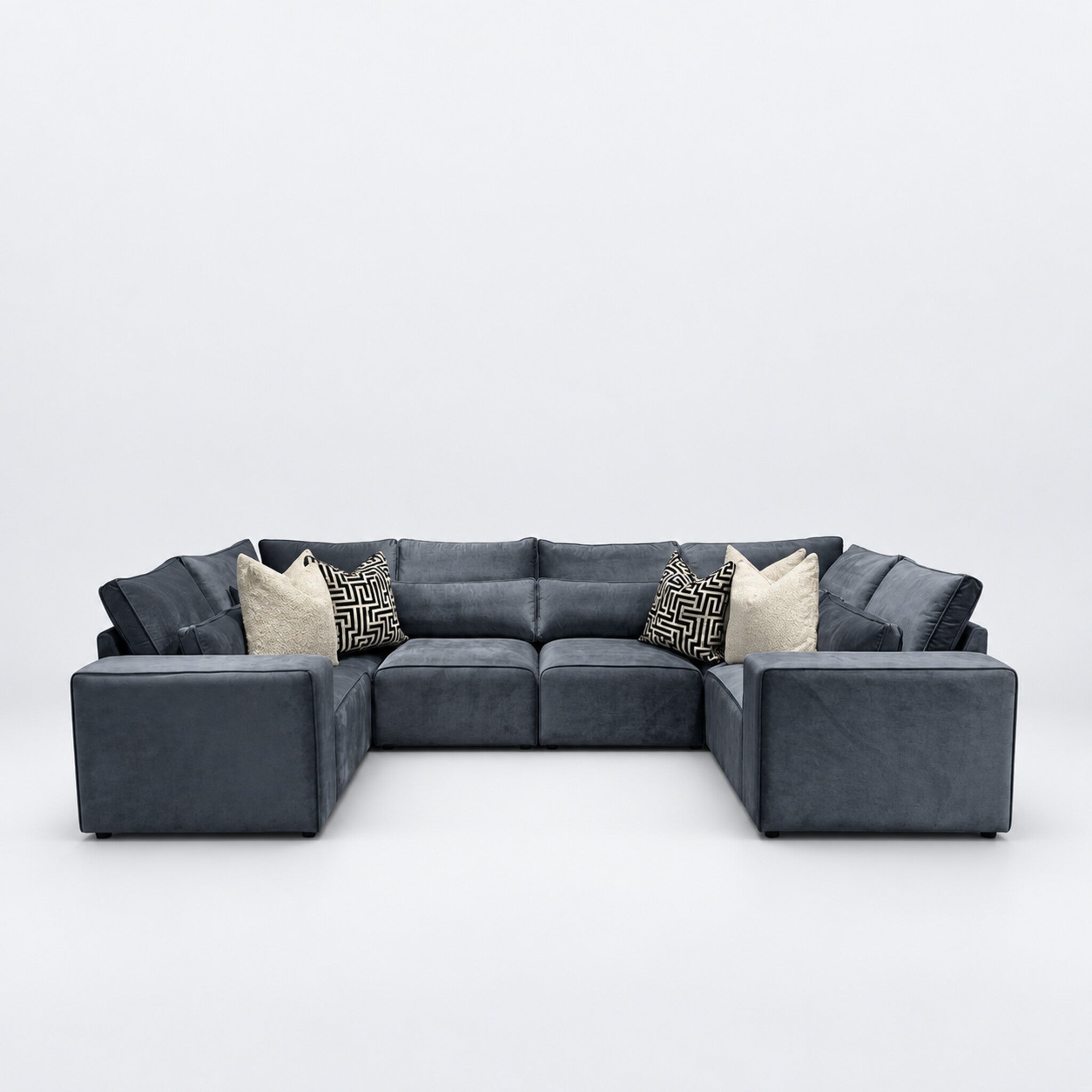 Maison Closed-End U-Shape Sofa - Smoked Steel