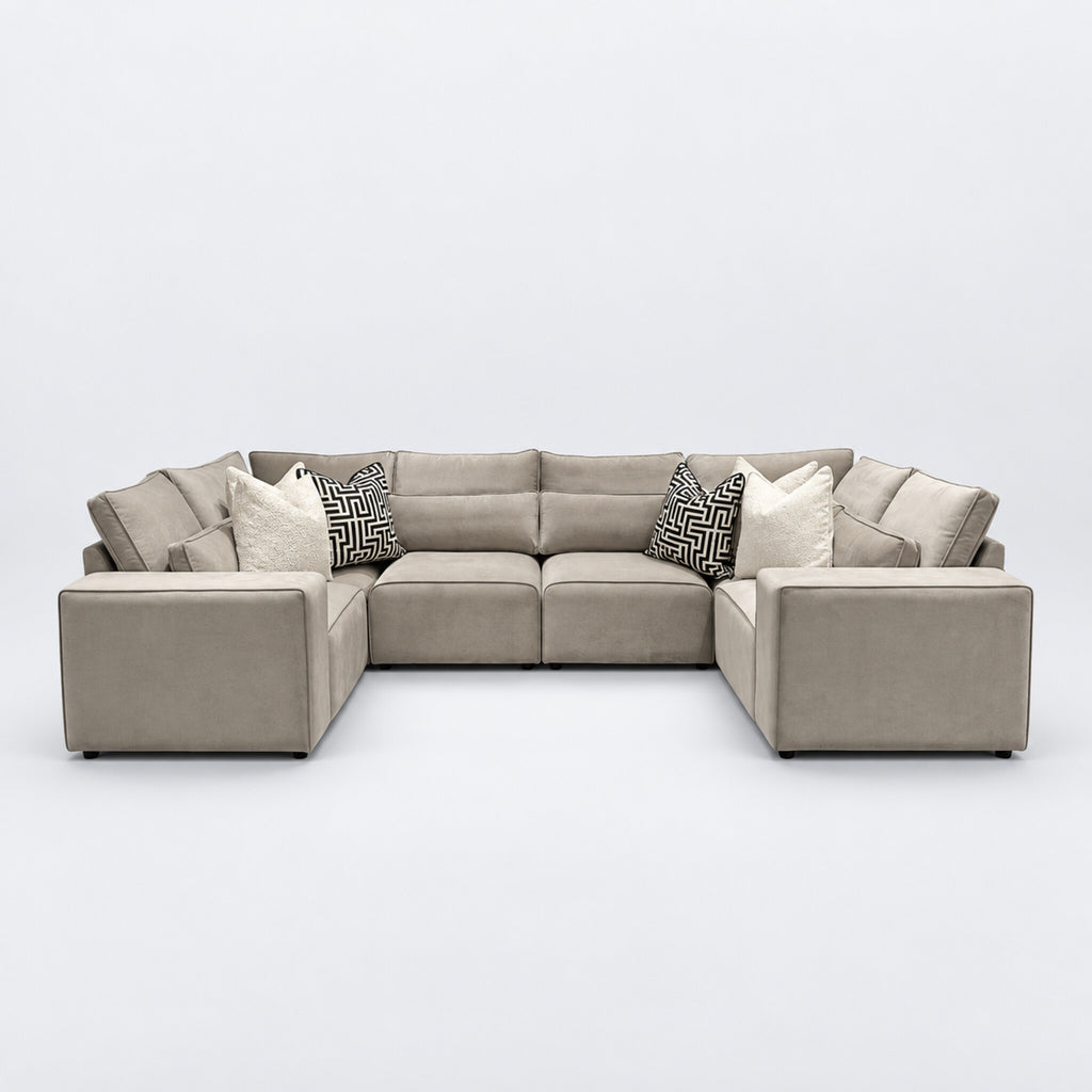 Maison Closed-End U-Shape Sofa - Vanilla Cream