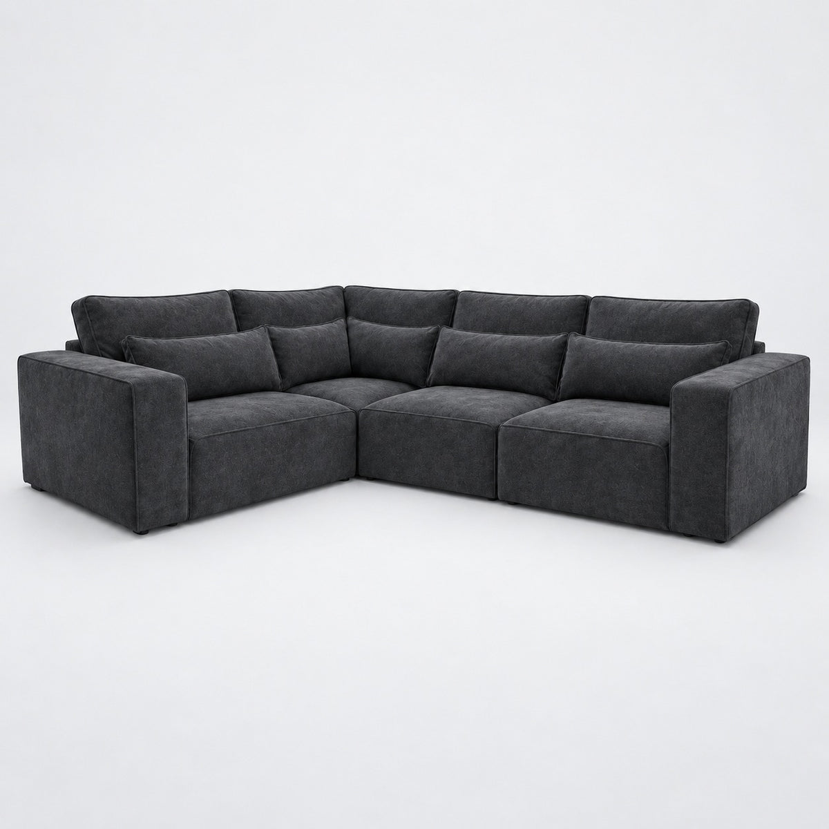 Maison 4 Piece Modular Corner Sofa in Black Storm