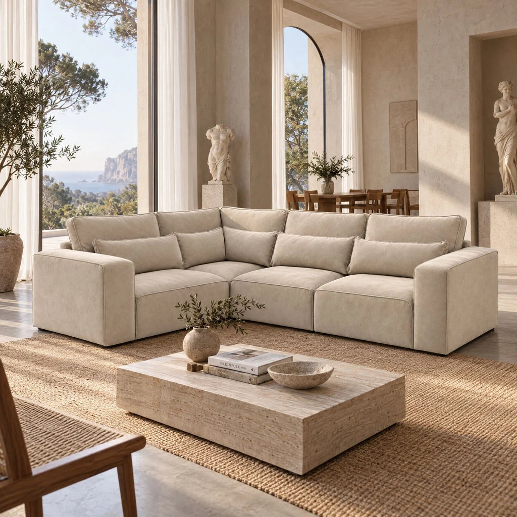 Maison 4 Piece Corner Sofa in Vanilla Cream — lifestyle interior