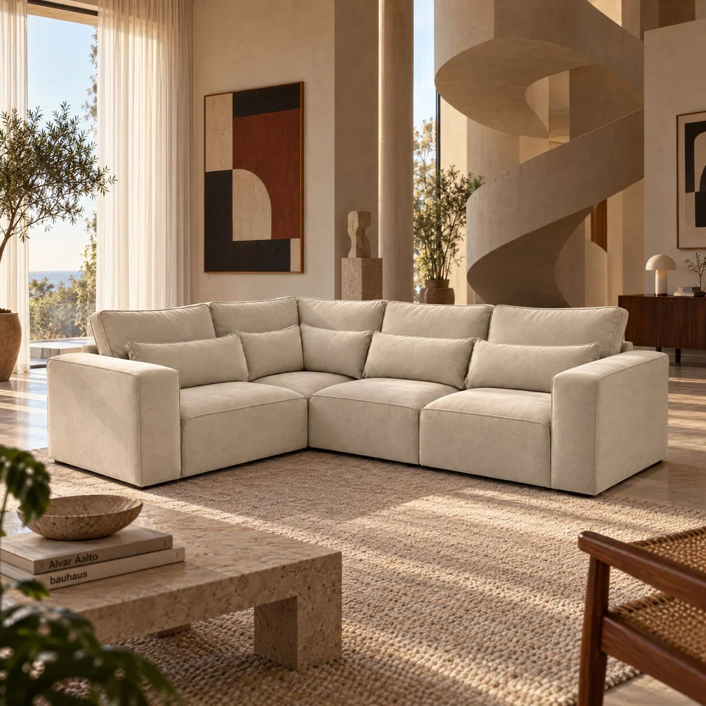 Maison 4 Piece Corner Sofa in Vanilla Cream — lifestyle interior