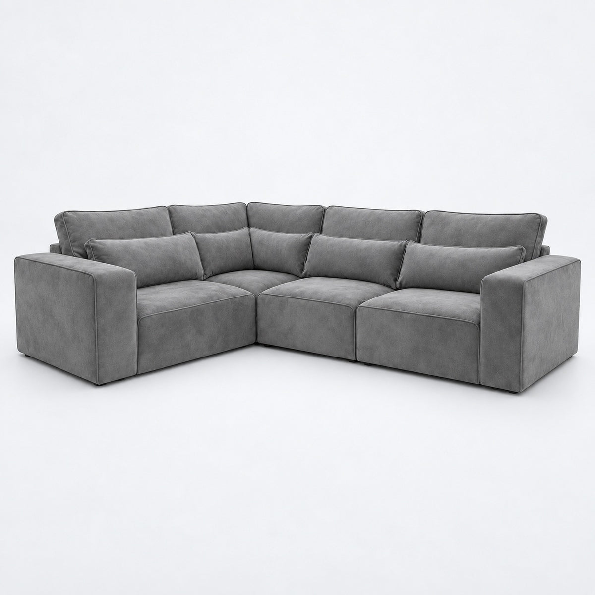 Maison 4 Piece Modular Corner Sofa in Smoked Steel