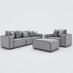 Maison Premium Sofa Set - Silver With Black Piping clean catalogue