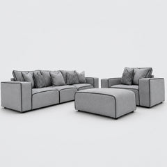Silver With Black Piping
