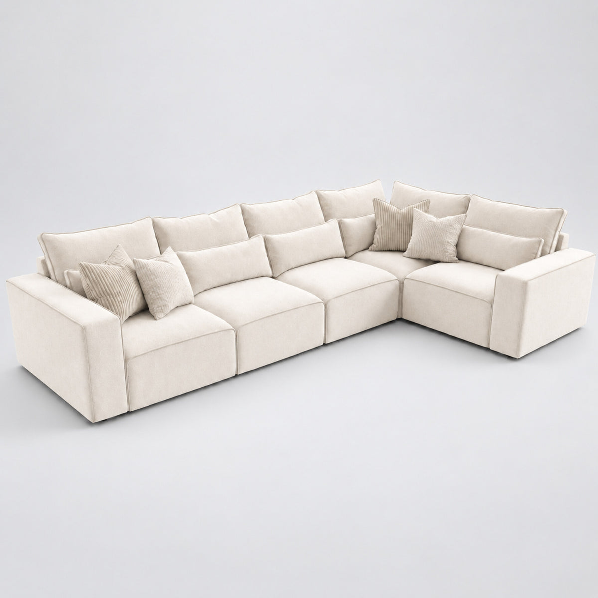 Maison 5 Piece Modular Single Corner Sofa - Vanilla Cream