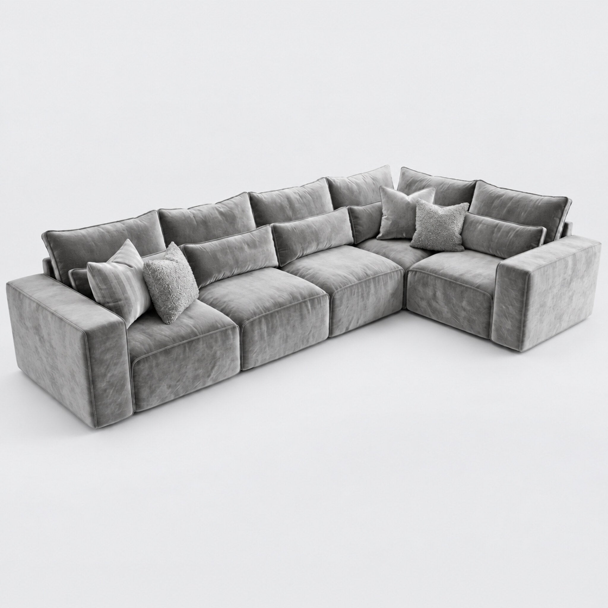Maison 5 Piece Modular Single Corner Sofa - Smoked Steel